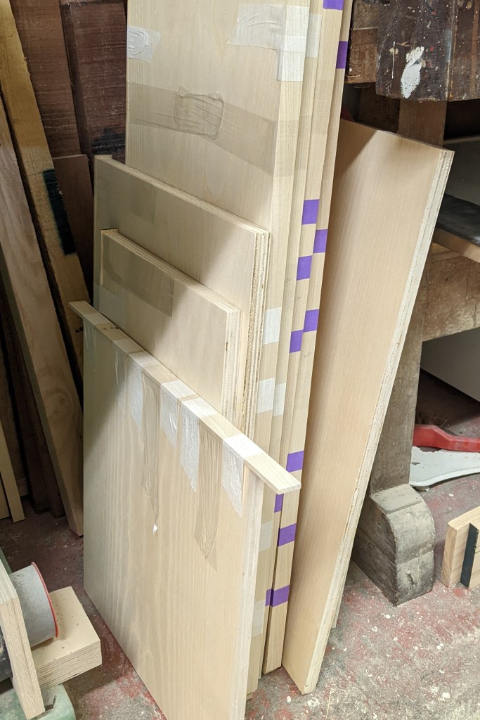 I add solid wood edgebanding to the edges of the plywood to protect and seal the edges